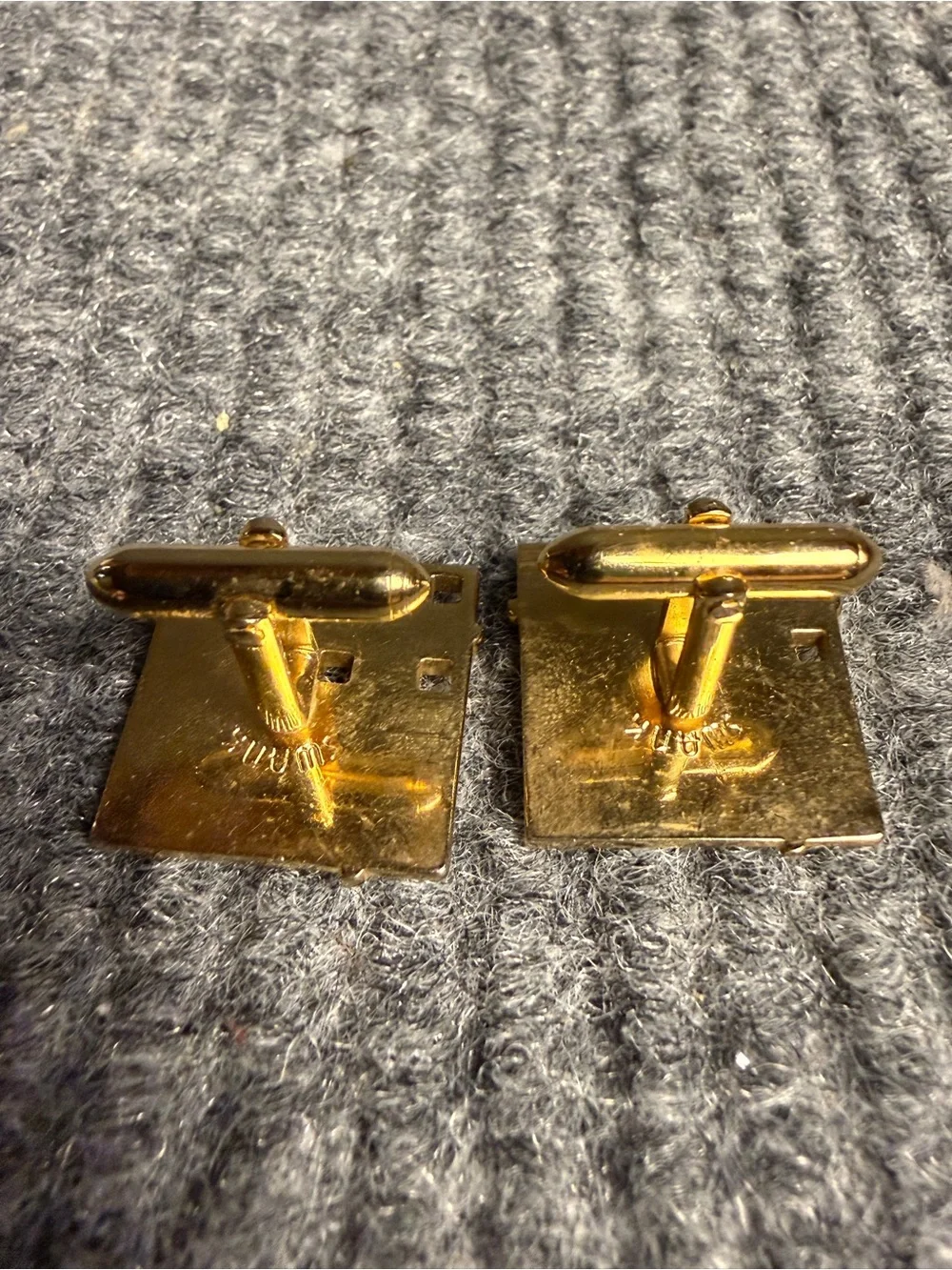 Vintage Swank Mid-Century Gold-Tone & Black Onyx Cufflinks